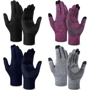 Newcotte 4 Pair Winter Gloves for Men Women Touch Screen Texting Warm Gloves